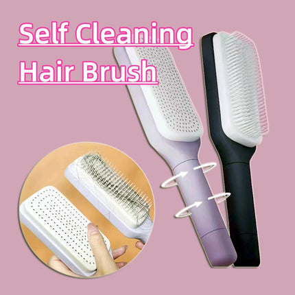 Self-Cleaning Anti-Static Hair Brush - Massage Detangling Comb