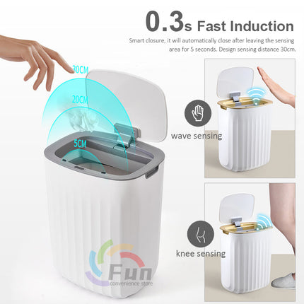 Smart Touchless Trash Can - Automatic Motion Sensor Lid, 11-24L Capacity