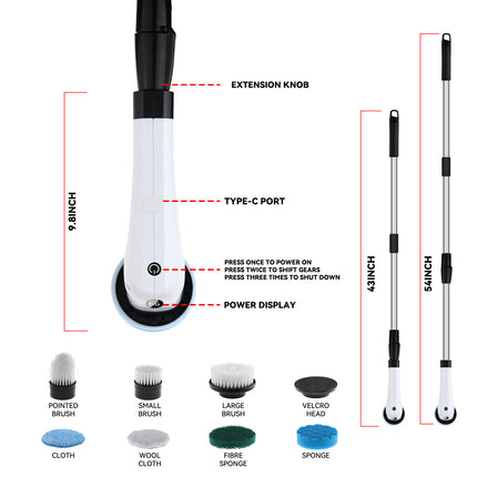 7-in-1 Electric Cleaning Brush - Multi-Functional Power Scrubber