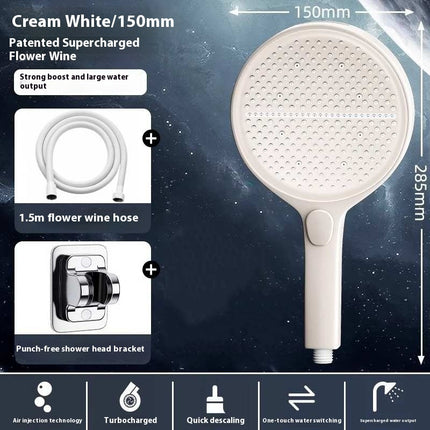 High-Pressure Shower Head Set - 15cm Panel with Bracket & Hose