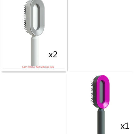 Self-Cleaning Hair Brush - Anti-Static Scalp Massage Comb