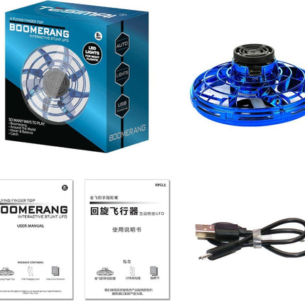 LED Flying Spinner Toy - UFO Gyro Drone for Kids
