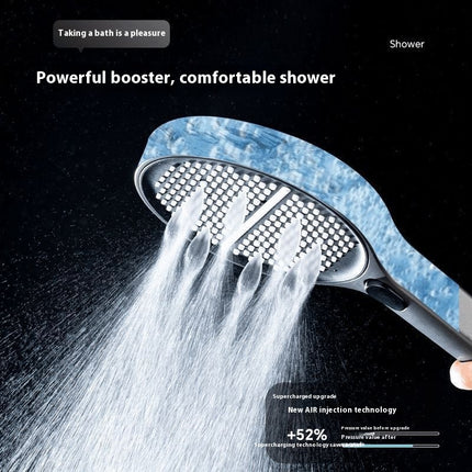 High-Pressure Shower Head Set - 15cm Panel with Bracket & Hose