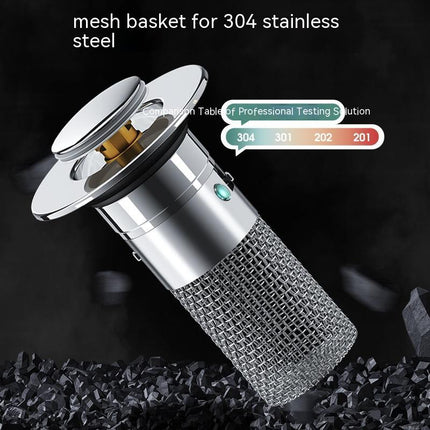 Premium Stainless Steel Sink Drain Filter - Pop-Up Basin Plug Stopper with Hair Catcher