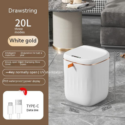 Smart Touchless Trash Can - Automatic Motion Sensor Lid, 11-24L Capacity