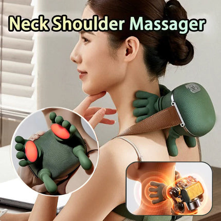 Electric Neck & Shoulder Massager - Wireless 4D Kneading with Heat