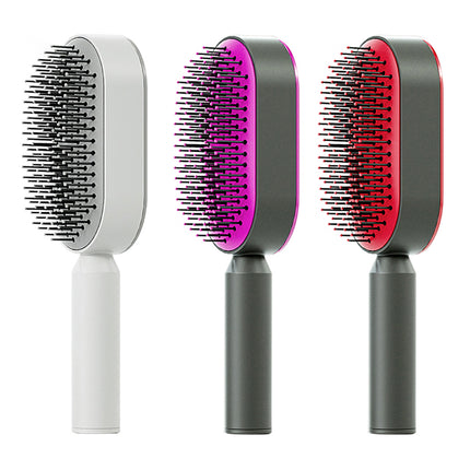 Self-Cleaning Hair Brush - Anti-Static Scalp Massage Comb