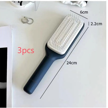 Self-Cleaning Anti-Static Hair Brush - Massage Detangling Comb
