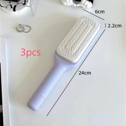 Self-Cleaning Anti-Static Hair Brush - Massage Detangling Comb