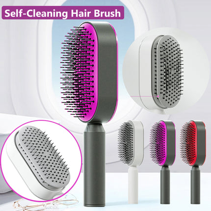 Self-Cleaning Hair Brush - Anti-Static Scalp Massage Comb