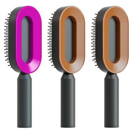 Self-Cleaning Hair Brush - Anti-Static Scalp Massage Comb
