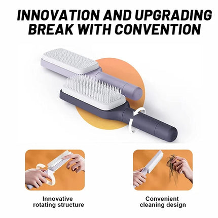 Self-Cleaning Anti-Static Hair Brush - Massage Detangling Comb